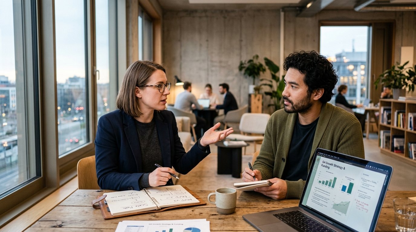 Early-stage startup founders in discussion